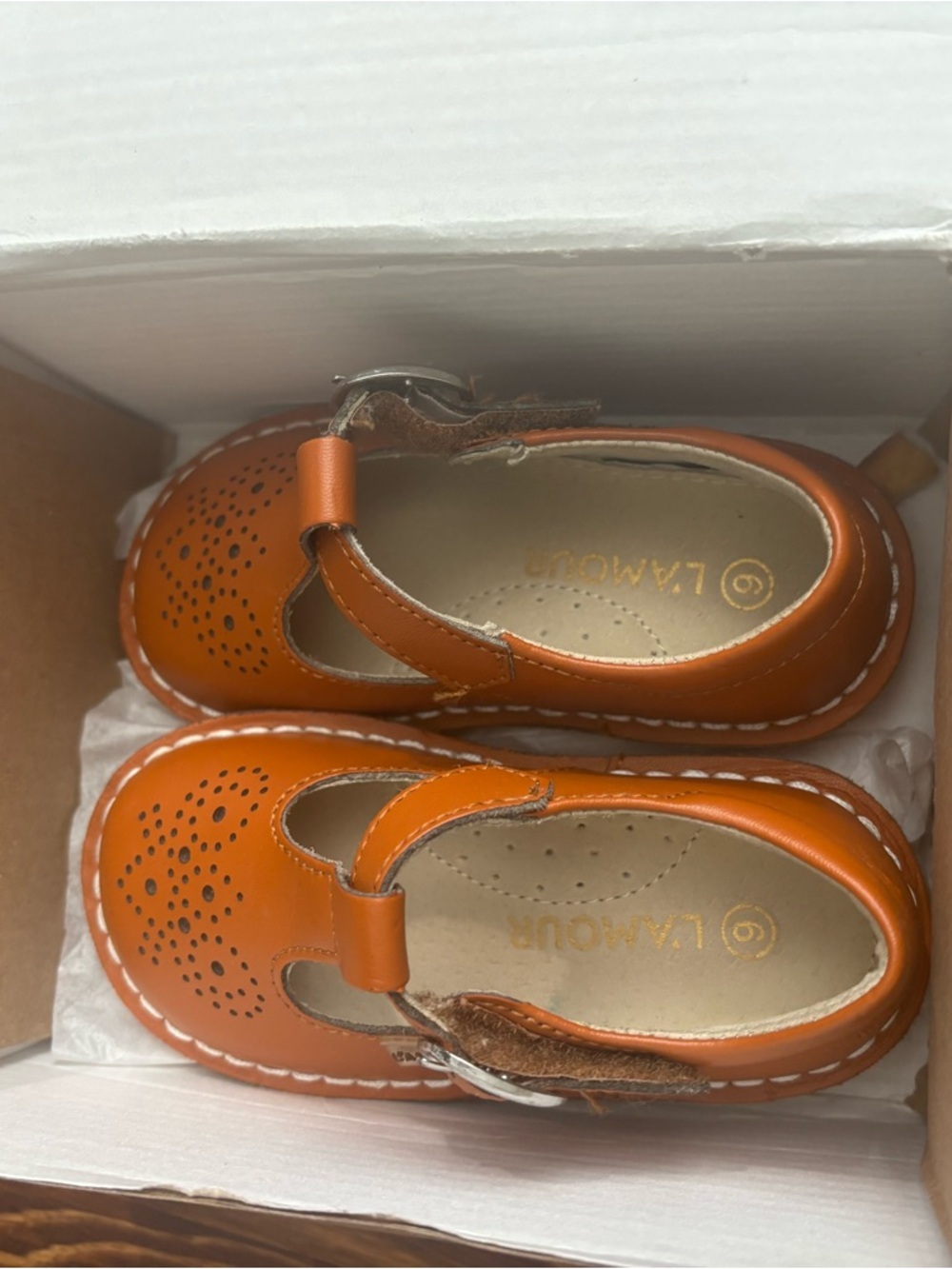 L'Amour Tan T‑Strap Mary Jane Dress Shoes - Picture 2 of 6